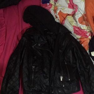 Black leather jacket